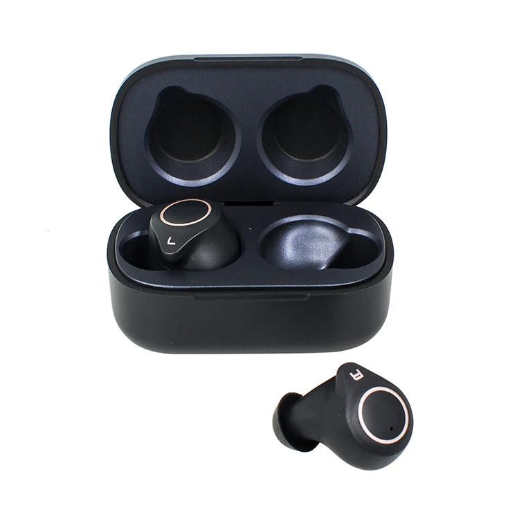 OEM Qualcomm QCC3040 chipset TWS W1 plus matte black wireless earbuds noise reduction