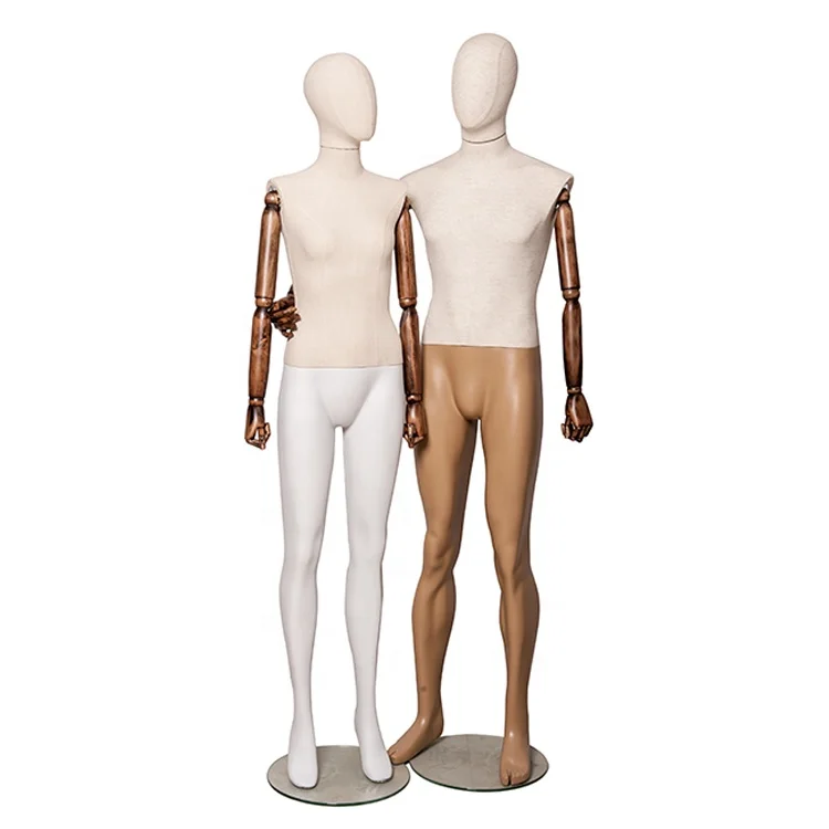 Распродажа, Регулируемый мужской и женский манекен VENUS-4 с тканевым покрытием и шарнирными деревянными ручками, оптовая продажа