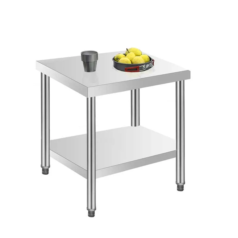 Маленький складной стол из нержавеющей стали портативный столик для кемпинга пикника вечеринки обеденный без сборки прочный кухни