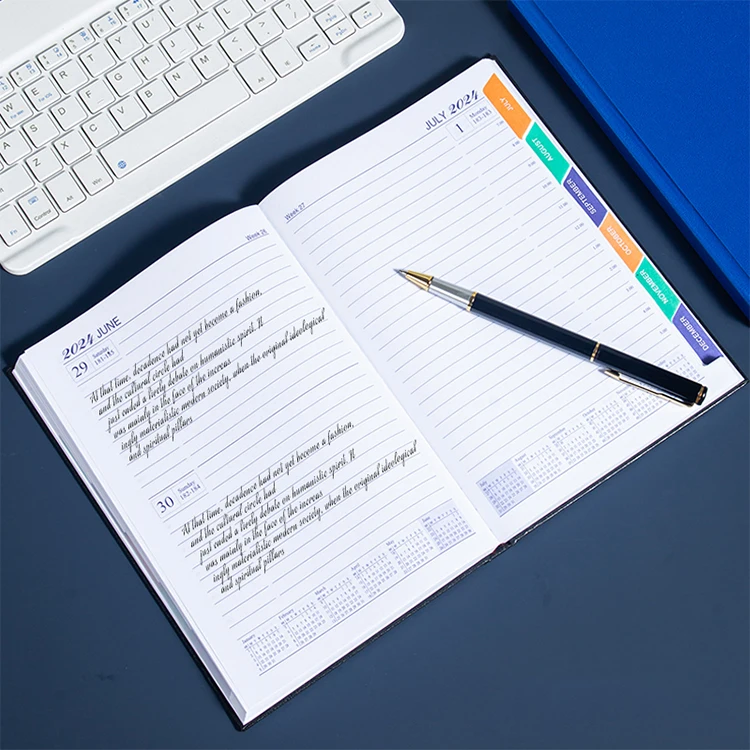 HongShun 2024 calendar notebook agenda 156 sheets leather diary journal notepad weekly daily yearly planner