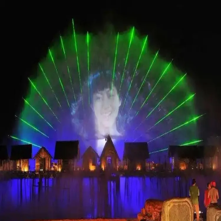 Large 3D Water Screen Fountain Dancing Water Fountain with Outdoor Movie Projector