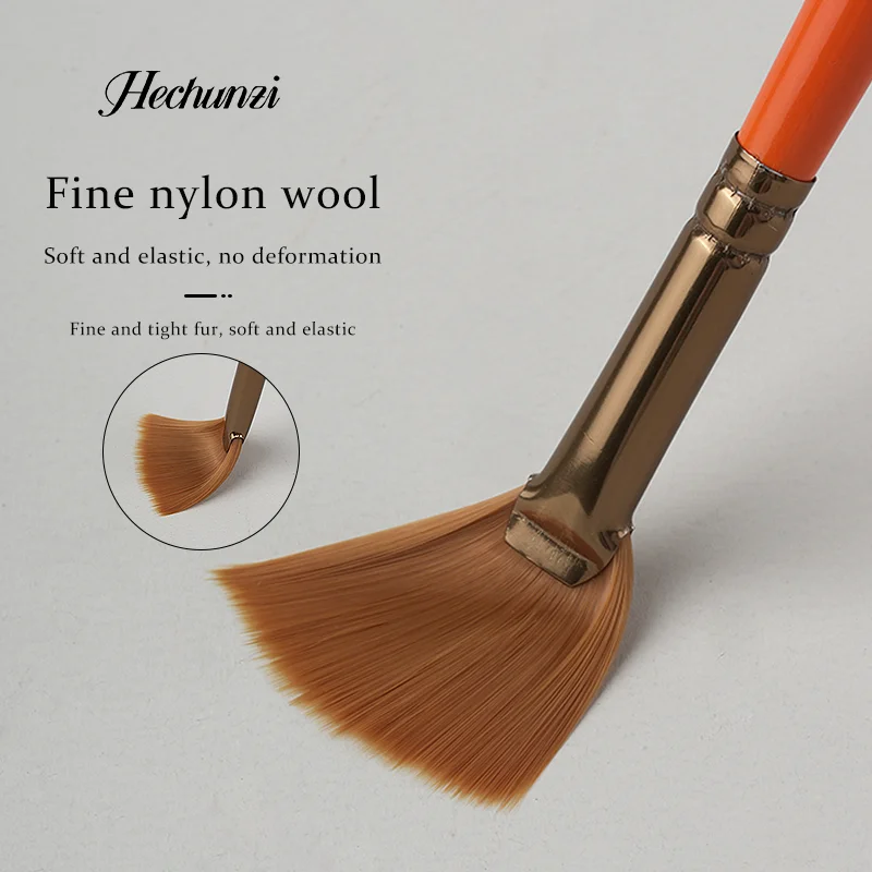 Hechunzi Acrylic Paint Brushes For Artist Painting Drawing Nylon Hair Birch Wooden Handle Pencil Set