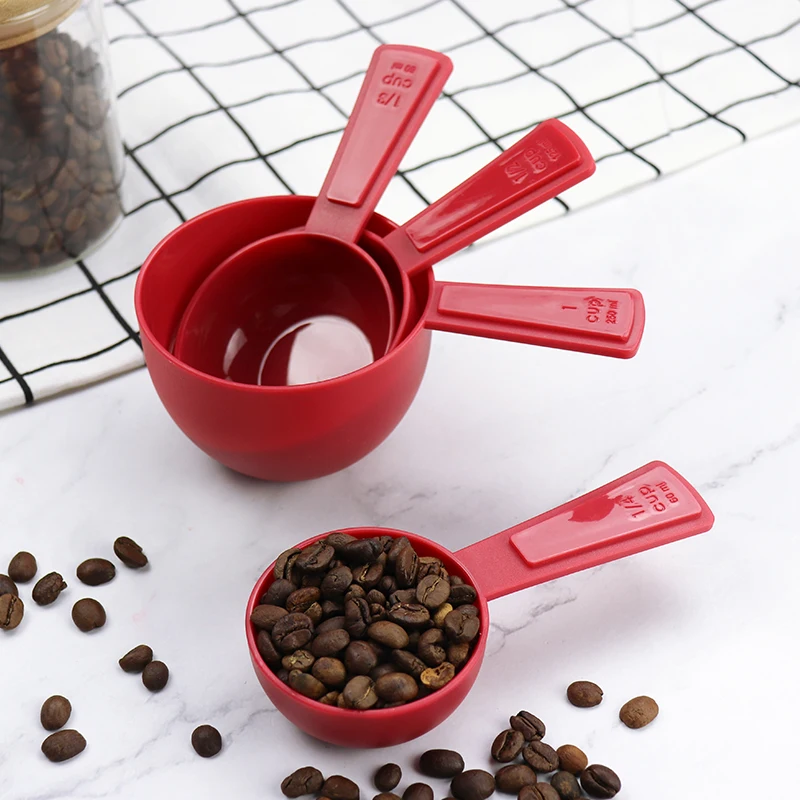Plastic measuring cups set multifunction measurement tool for kitchen cooking and baking stackable 4 pcs  measuring cups