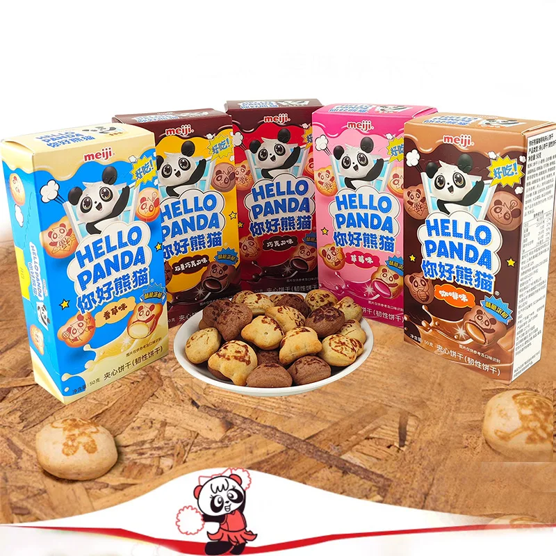 Wholesale of exotic snacks cookies and beverages Hello Panda Chocolate Sauce filled Biscuits 50g/box