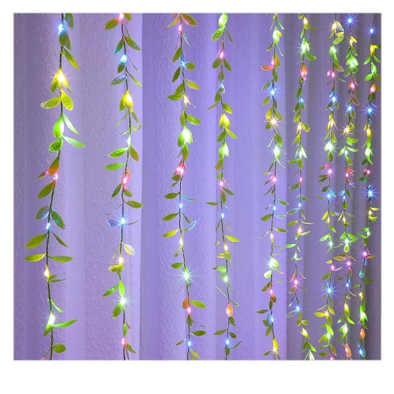 Рождественские светильники для занавесок искусственные ивовые лозы Подвесные Растения настенный дом сад патио украшение светодиодная волшебная лампа