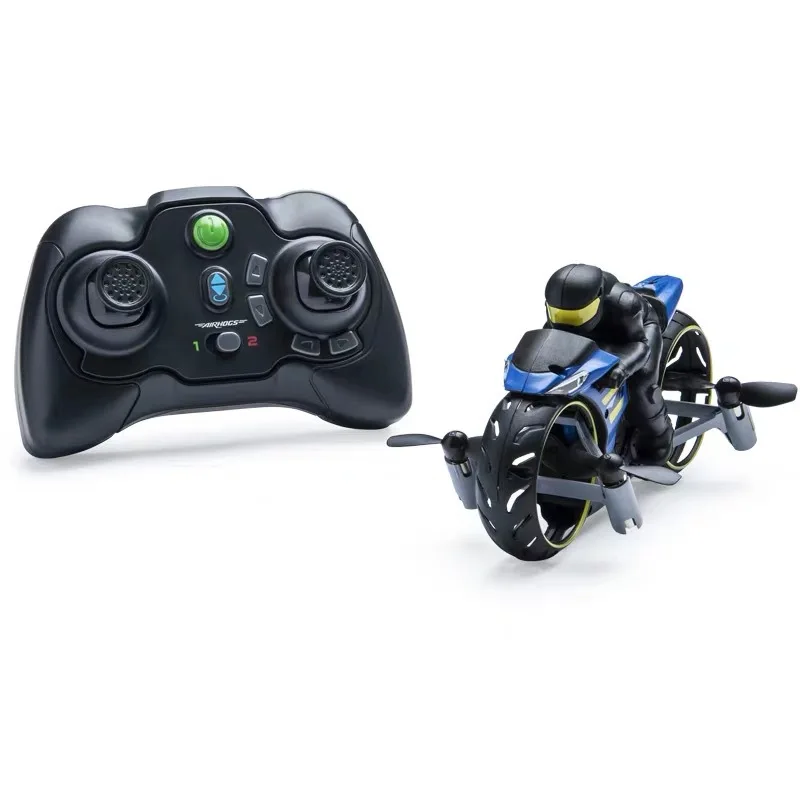 BGL Hot selling Outdoor Remote Control Motorcycle Toys Land and Air Amphibious Mini One Click Rolling Aircraft for kids