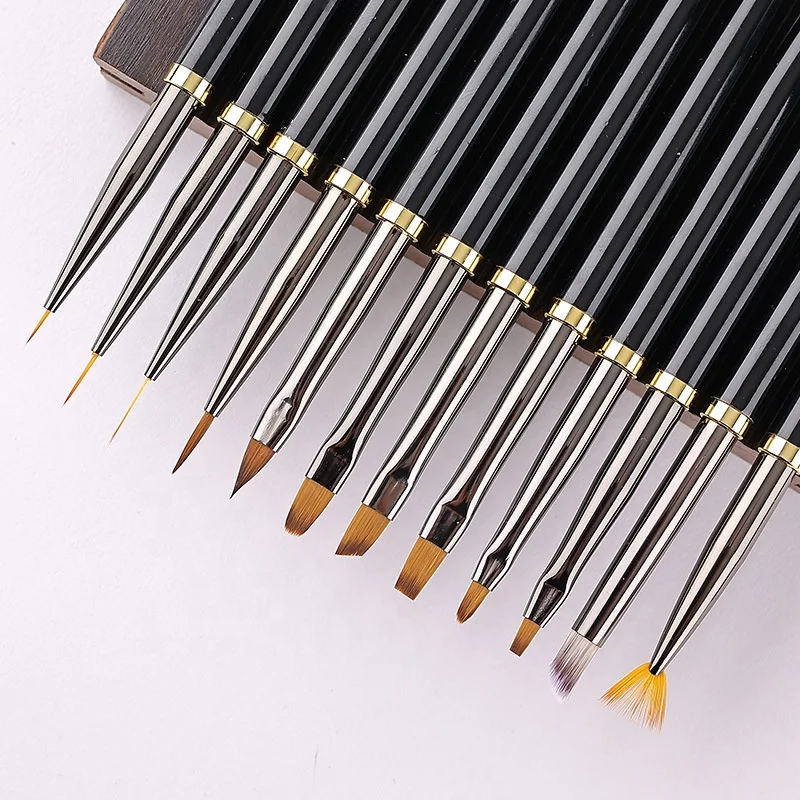 High quality detail painting kit nail art design handle brush set new nail polish brush art brush for  Professional Salon