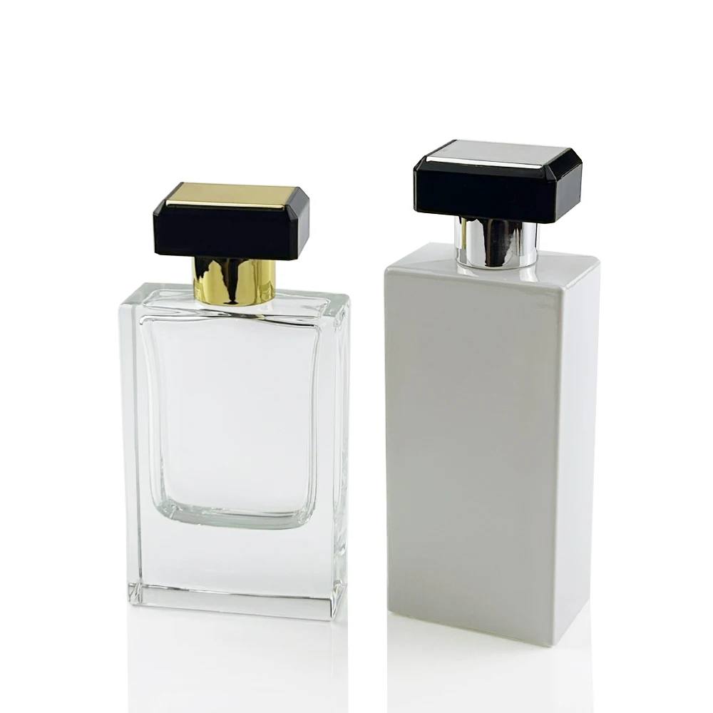 Arabic style luxury gold silver rectangle abs plastic perfume lid bottle spray cover cap fea15