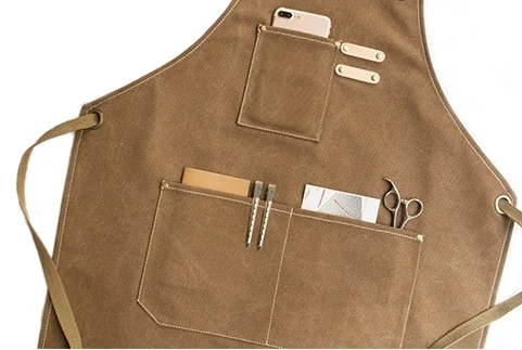 Оптовая продажа фартуки для кафе магазин воск Холст Фартук водонепроницаемый