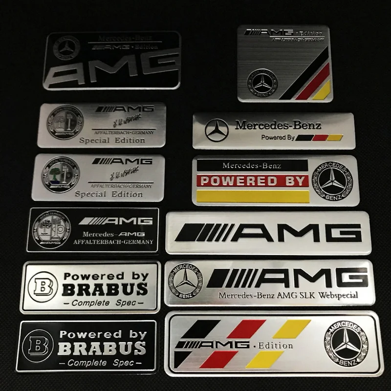 suitable for C-class E-class metal decorative stickers of Mercedes-benz, AMG, and aluminum labels