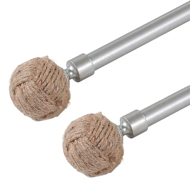 New design Vintage Design  Nickel Rod Rope Knot Finials Decorative Single Curtain Rod for home