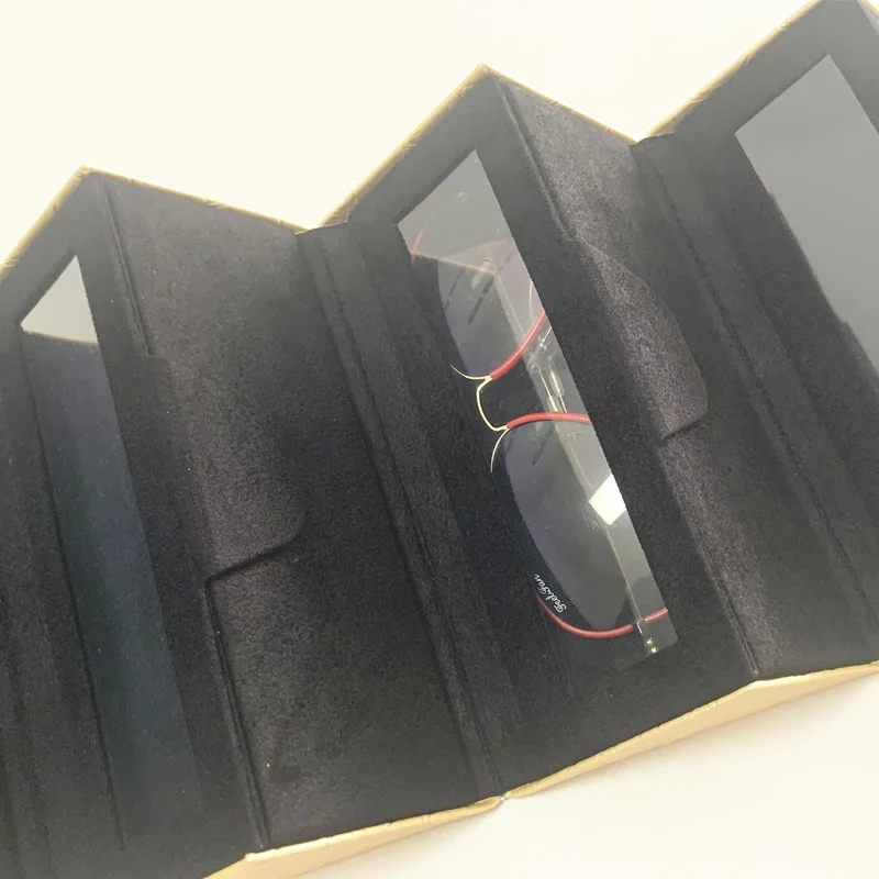 
2020 luxury travel eyeglasses case 4 slots foldable travel organizer sunglasses case 