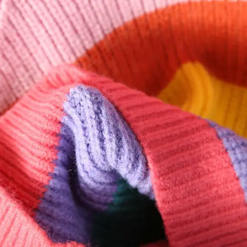 
Baby Kids Girls Rainbow Pullover Sweater Jumpers Cardigans Striped Knitting Tops 