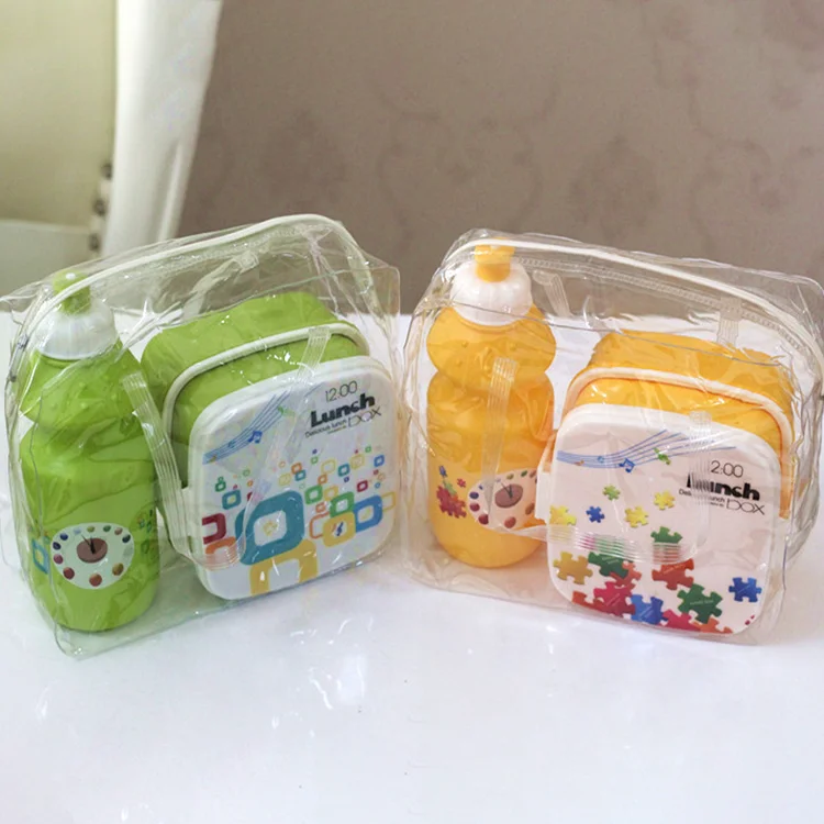 Cute Design Eco Friendly Boy Girl Plastic Lonchera Lunch Bento Box And Water Bottle Tiffin Box Set