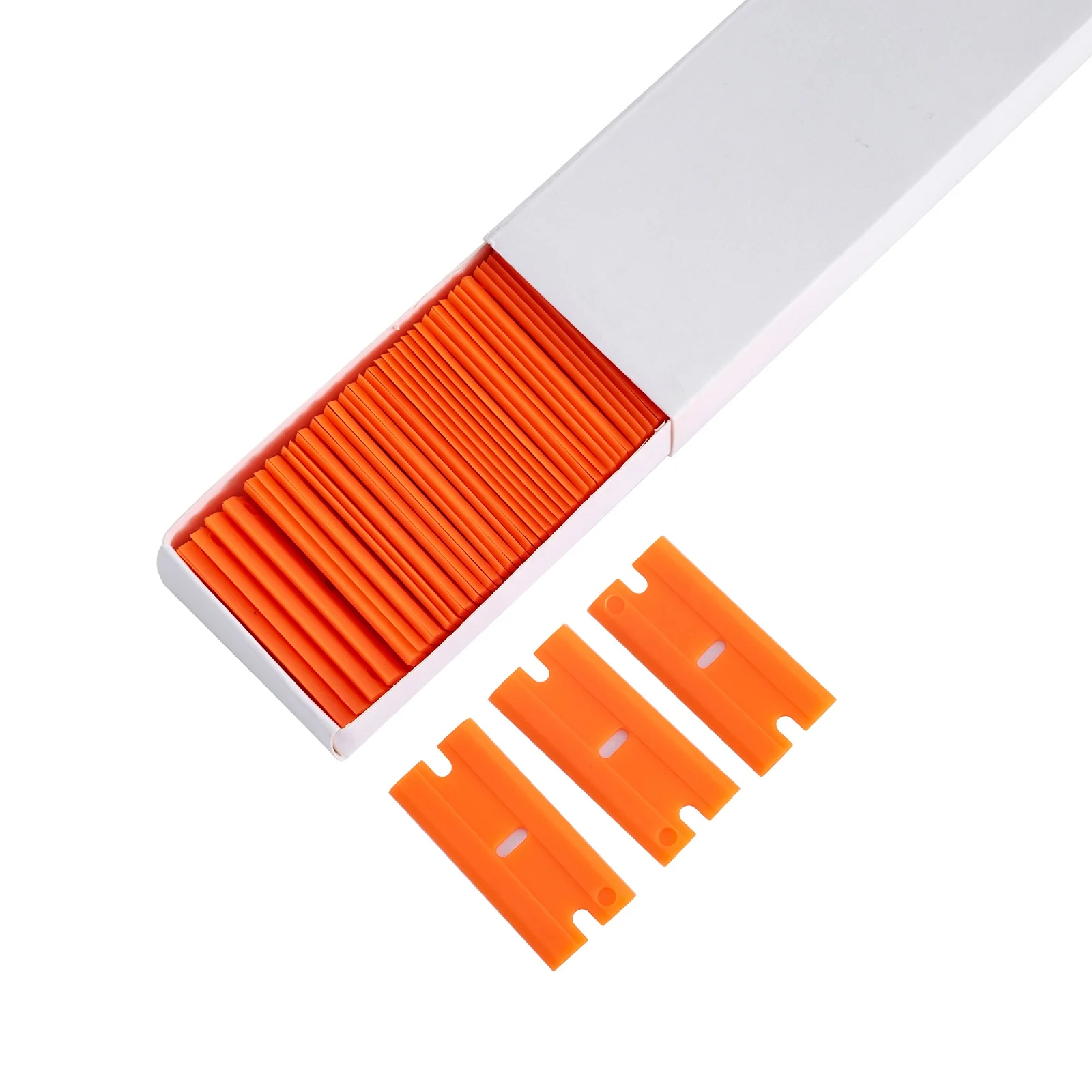 7mo Safety Double Edge Plastic Razor Scraper Blades Replacement Cleaning Glass Tool Decal Sticker Glue Remover Tool