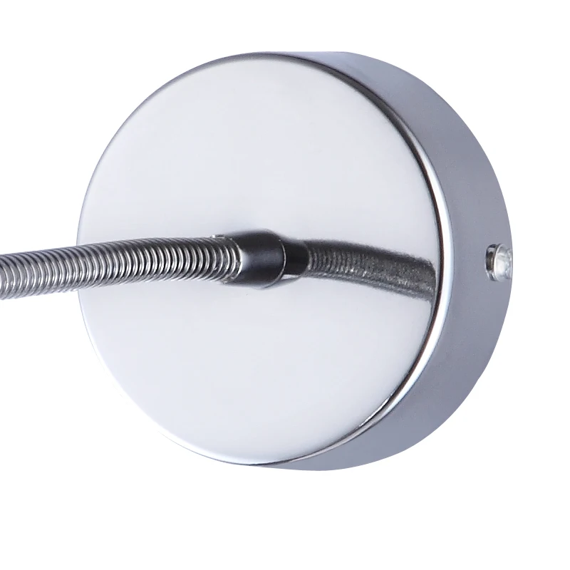 Aluminum Silver 3W Flexible Hose Led Read Bedside Table Lamp Book Reading Light with switch pipe light LED beside wall light