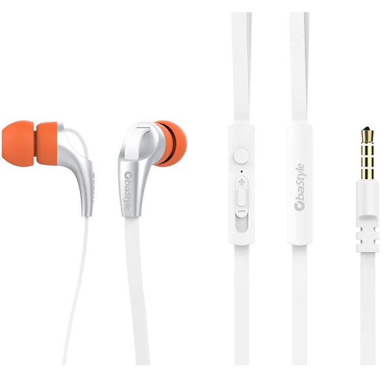 Light Weight In-ear Stereo Multicolor Earphone with Flat Cable