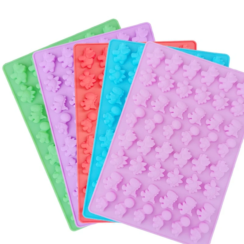 
Hot 48 Cavity Cute Dinosaur Silicone Gummy Cake Molds Chocolate Mold Ice Cube Tray Candy Foudant Mould Cake Baking Decorating To 