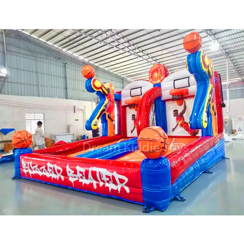Carnival Shooting Stars Inflatable Basketball Hoop Shoot Out Interactive Basketball Full Court Press Sport Inflatable Game