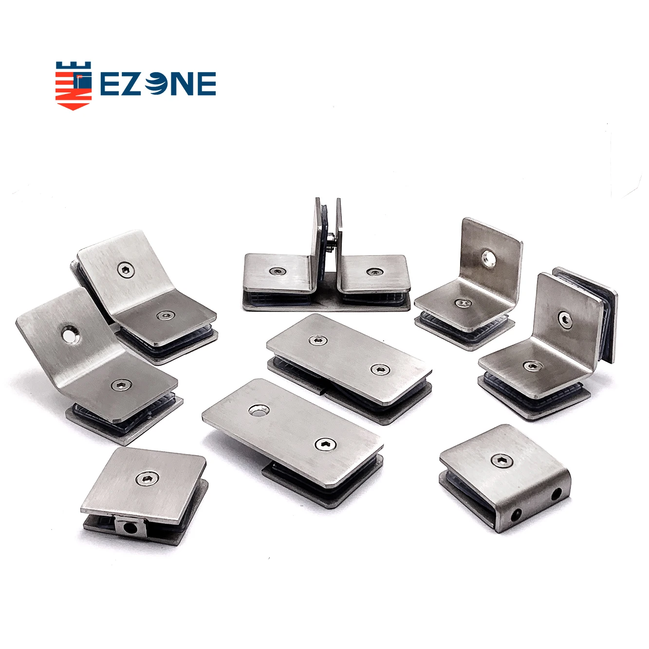 90 Degree Beveled H Plate Wall to Glass Frameless Shower Door Pivot Hinge