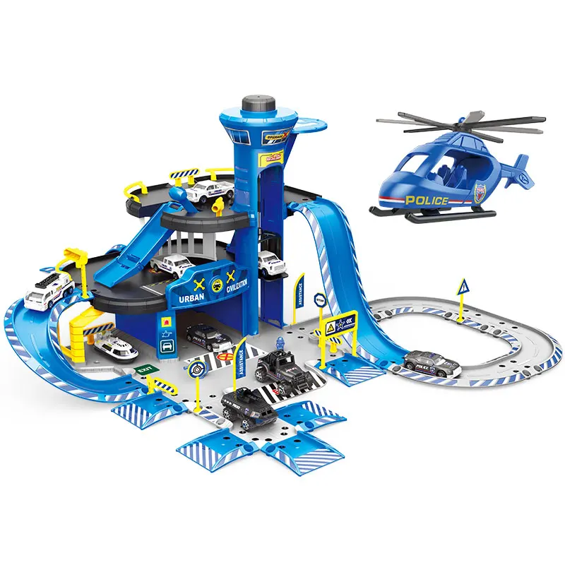 Hot selling multi-functional mini play set car engineering parking garage lot set toy