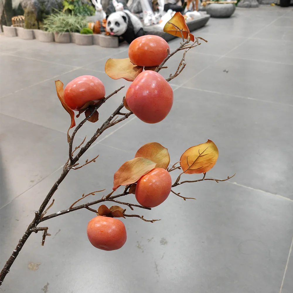 High Quality Foam Persimmon Fruit Branch for Home Decoration and New Year Celebrations for Outdoor Garden Wedding Decor