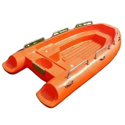 River Cruising Boat Polyethyiene Rescue Boat Rigid Hull PE Plastic Outboard Motor