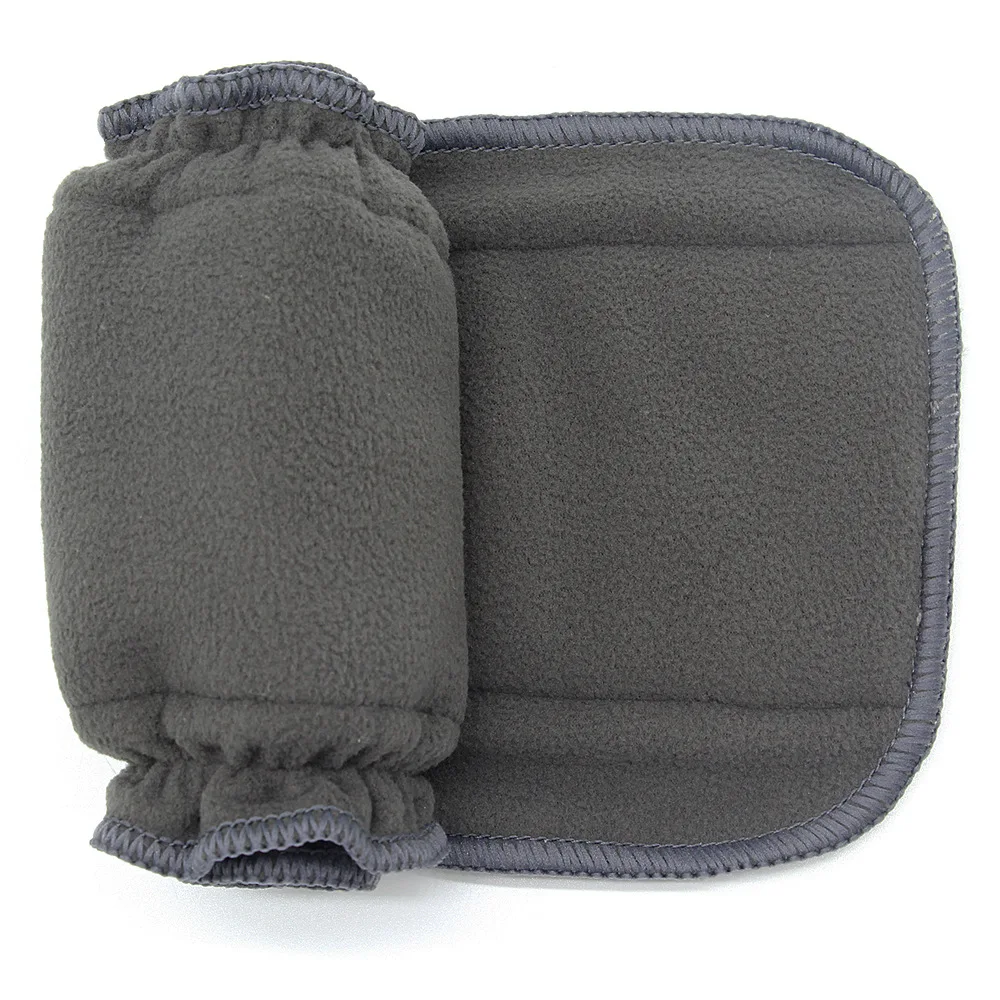 5 layers elastic bamboo charcoal diaper insert with double gussets leak guard absorbent cloth nappy insert pad soaker booster