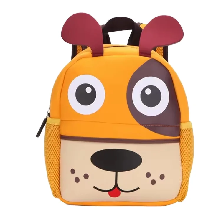 custom yellow korean quality school 3d print neoprene animal toddler bagpack