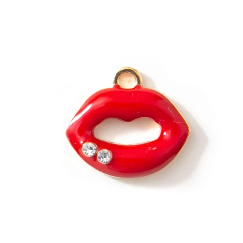 Dot Drill Lip Stereo Bee Necklace Bracelet Women Diy Small Pendant Alloy Electroplated Jewelry Accessories