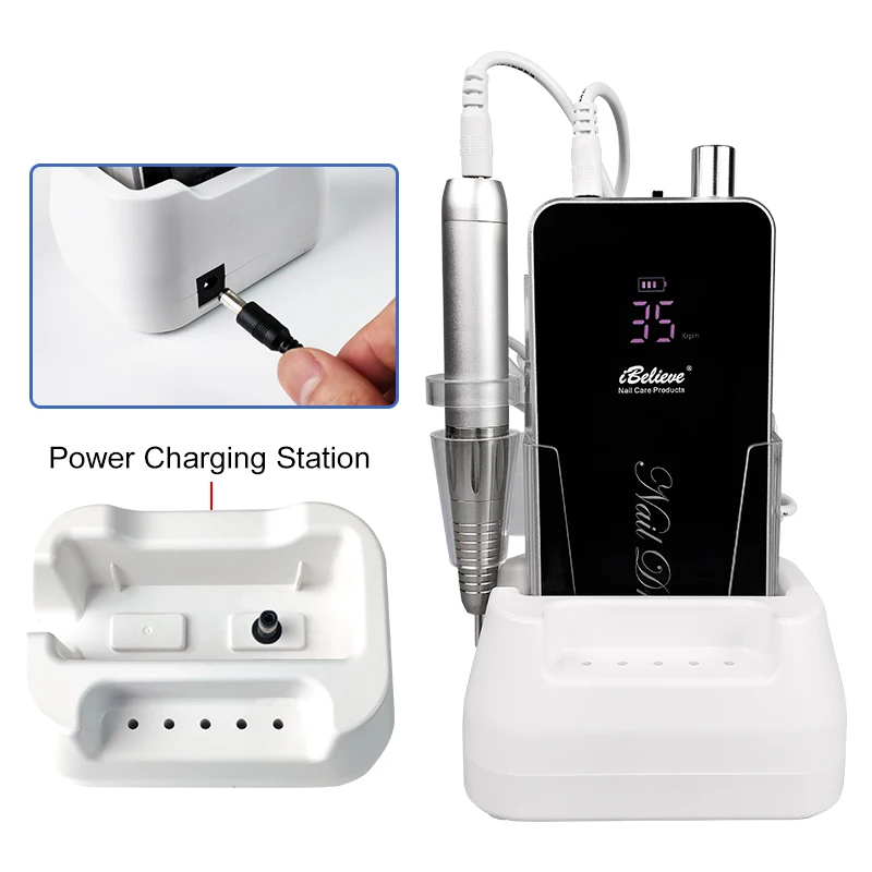 Private Label 60W 35000 Cordless Professional Brushless Or Coreless Portable Electric Manicure Pedicure Finger Nail Drill