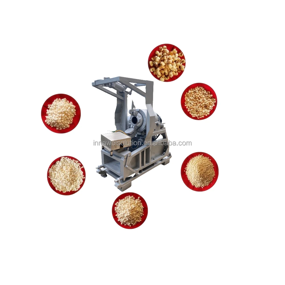 Original And New Snack Puffing Process Flow Corn Making Popular Hot Air Puffed Rice Popper Machine