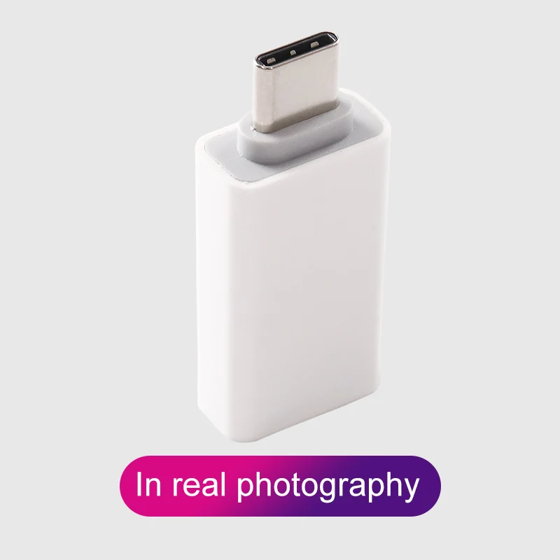 
USB 3.1 Type C MALE TO A FEMALE ADAPTER white color ABS shell material transmission speed 5Gbps OTG usb c power adapter 