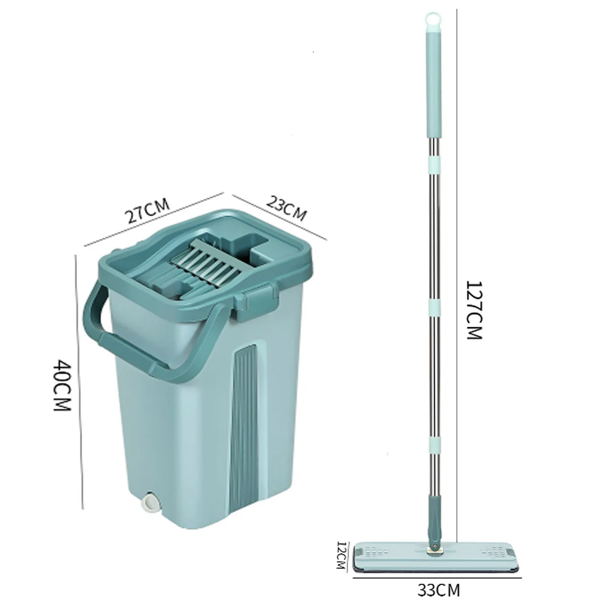 TS Long life High quality flat mops with bucket flat mop and bucket set hand free floor cleaning flat mop with bucket