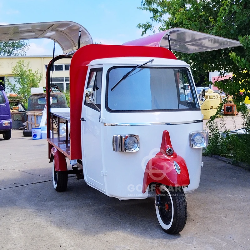 DOT Certified Pizza Tricycle Street Vending Carts Fast Street Food Cart Pizza Food Truck Piaggio Ape