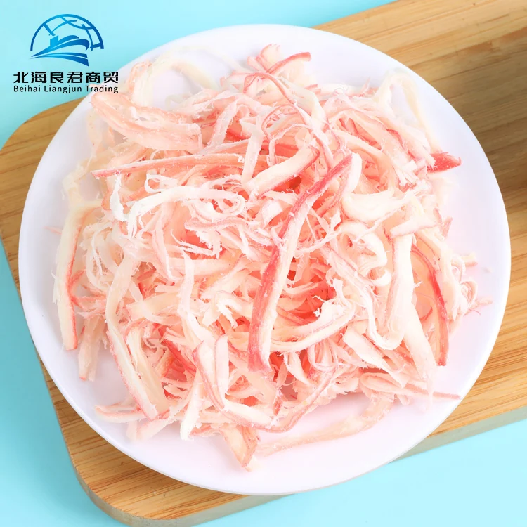 Экспортная дешевая цена вкусное сырье для измельченных кальмаров закуска морепродукты сушеный углерод измельченный кальмар на гриле