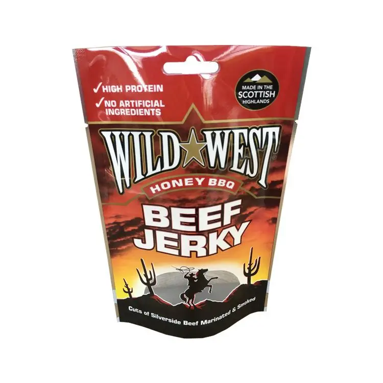 Custom Printed Mylar Stand Up Pouches Zip Lock Aluminum Foil Beef Jerky Packaging Bag