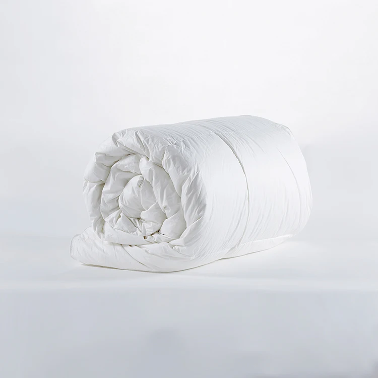 Top quality hotel goose feather down white comfort soft warm quilt and pillow set