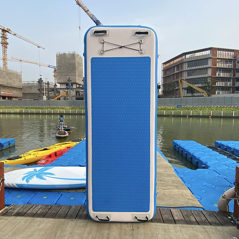 Leisure Land Inflatable Swim Yoga Island Floating Raft Inflatable Jet Ski Dock Floats Platform With Ladder