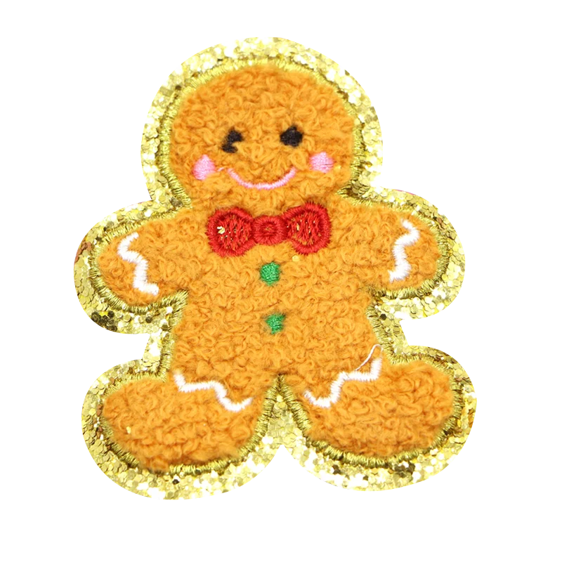 Wholesale Chenille Glitter Patch Teddy Bear Cute Felt Applique Iron On Patch Sew On Chenille Patch For Clothing