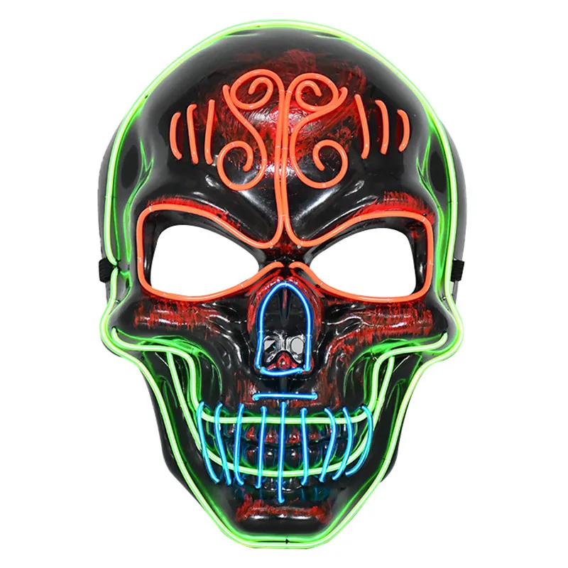 New product Custom design light up EL FACE Mask led reactive EL Mask  rave party event festival FACE mask