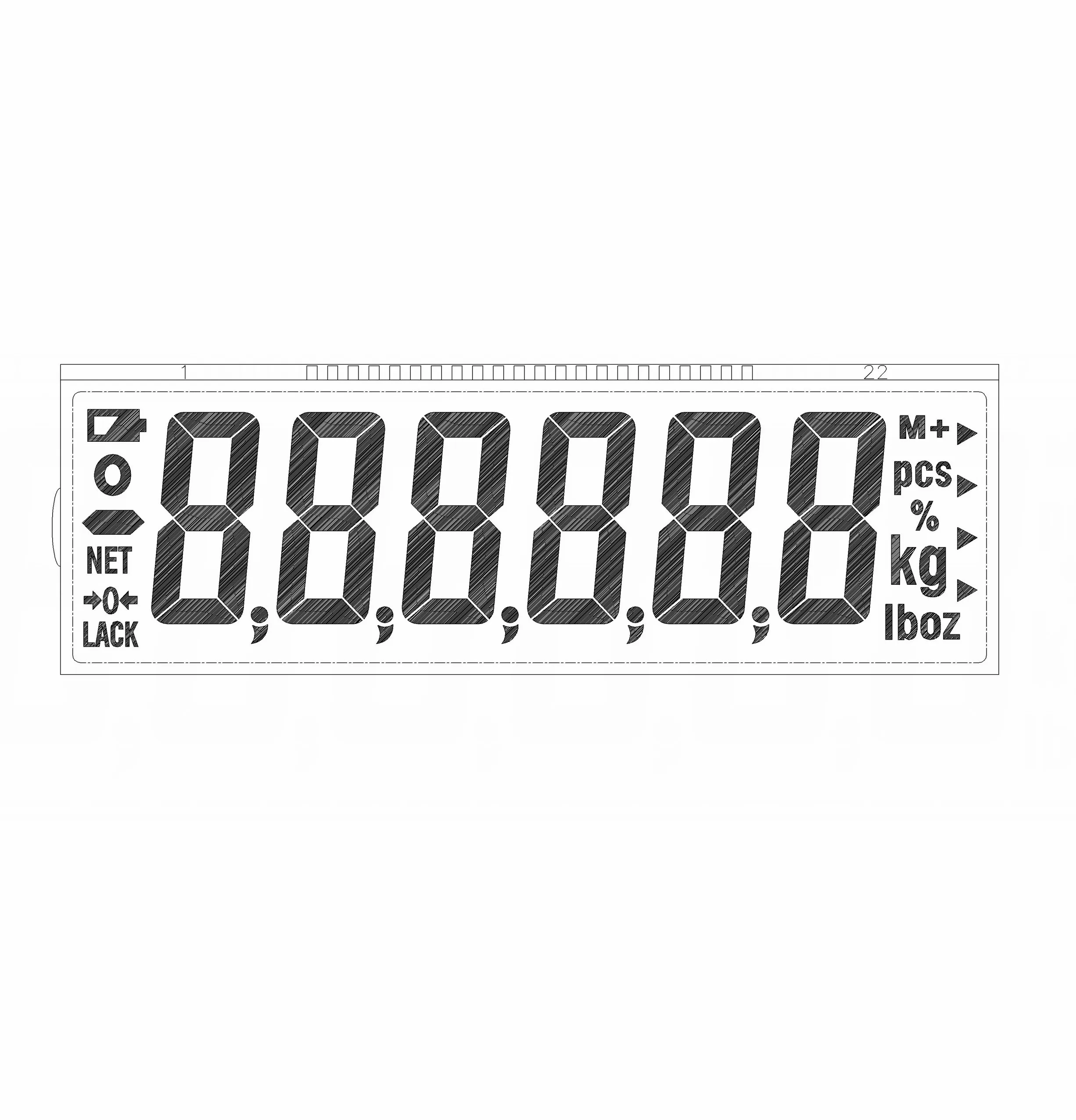  3 Срок изготовления изготовление размеров под заказ ЖК-дисплей 7 6 5 4-значный 7-сегментный дисплей TN HTN STN vatn ЖК масштаб