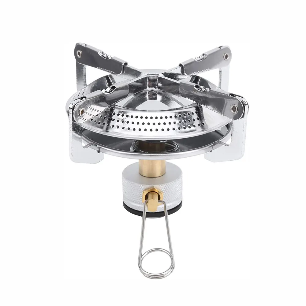 Portable Gas Stove Stainless Steel Outdoor Stove Burner Backpacking Mini Camp Stove for Hiking