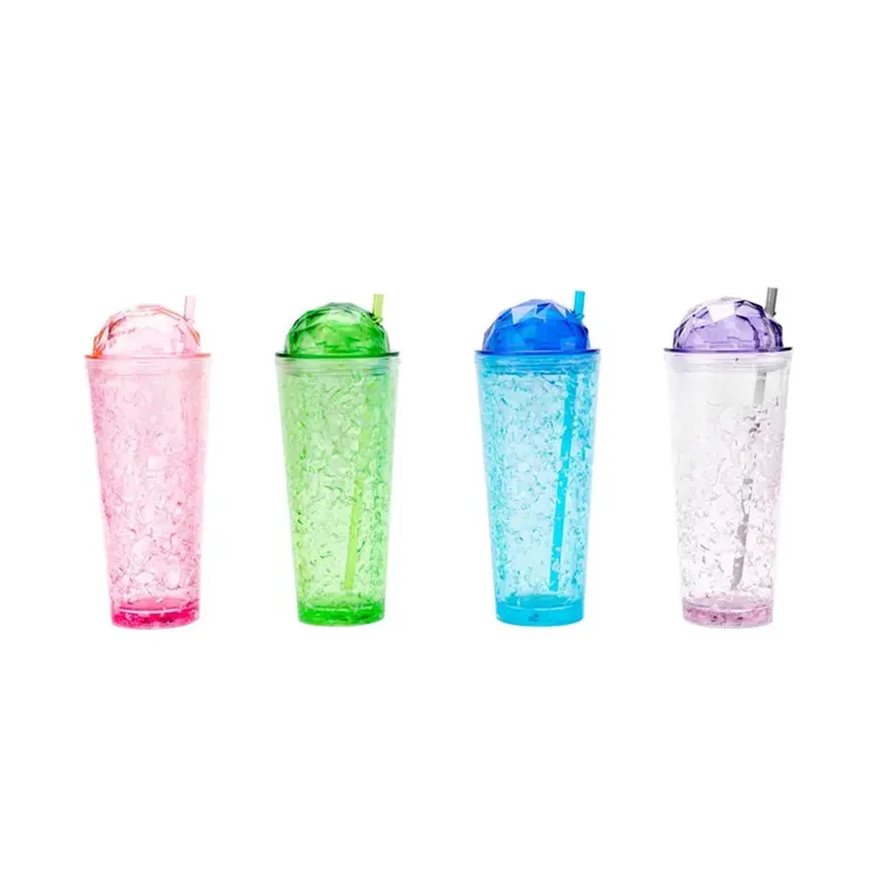 New Design 16oz Personalized Promotional Double Wall Plastic Cup Gift Colored Water Bottle Plastic Acrylic Skinny Tumbler