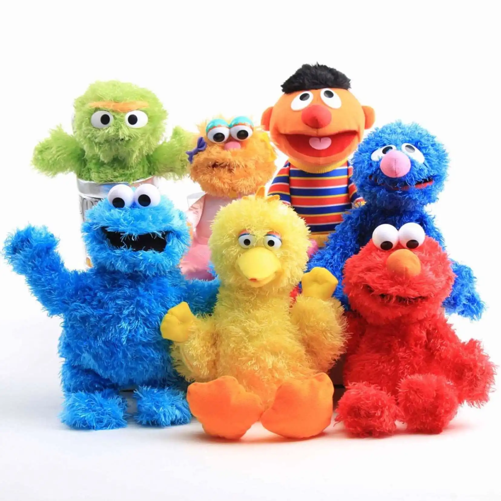 Amazon Hot Sale Kids Cartoon Sesame Street Plush Toy ELMO BIG BIRD COOKIE MONSTER Plush Toy Plush Puppet