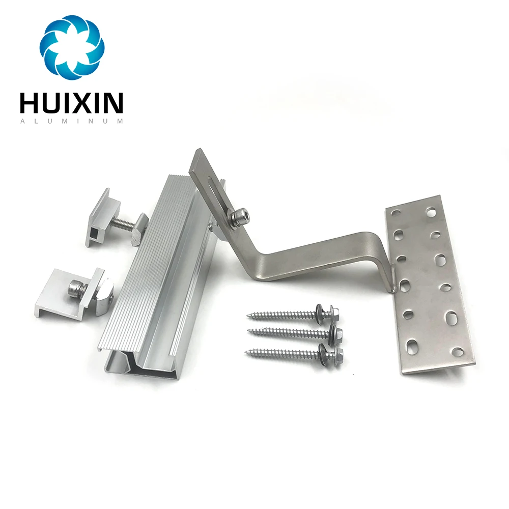 Solar Panel Tile Roof Aluminum Mount System Solar Rail End Clamp and Roof Hook