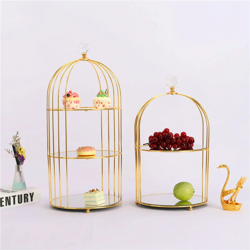 Creative Modern Storage Art Simple Wrought Iron Birdcage Multi-layer Cage Rack Home Living Bedroom Desktop Cosmetic Storage