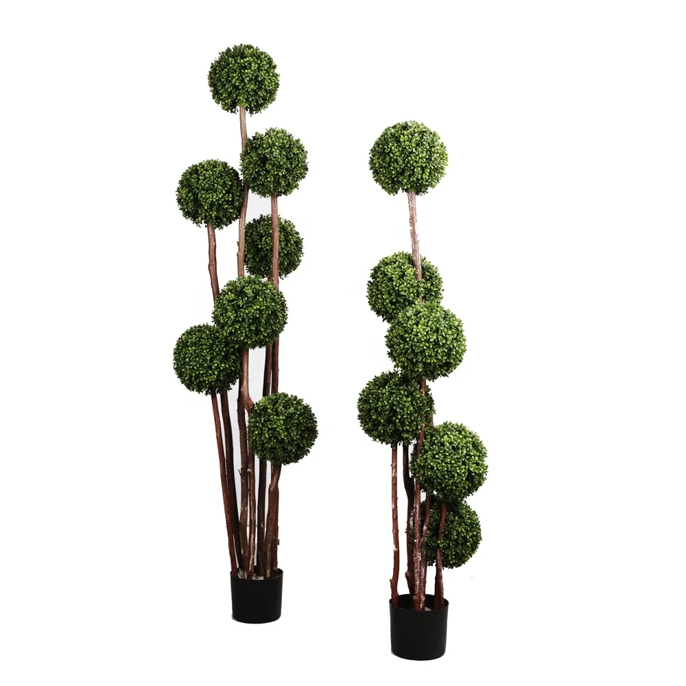 Artificial Plants Faux Topiary Fake Pine Trees Greenery Boxwood Plastic Bonsai Plantas Artificiales Outdoor Indoor Decor