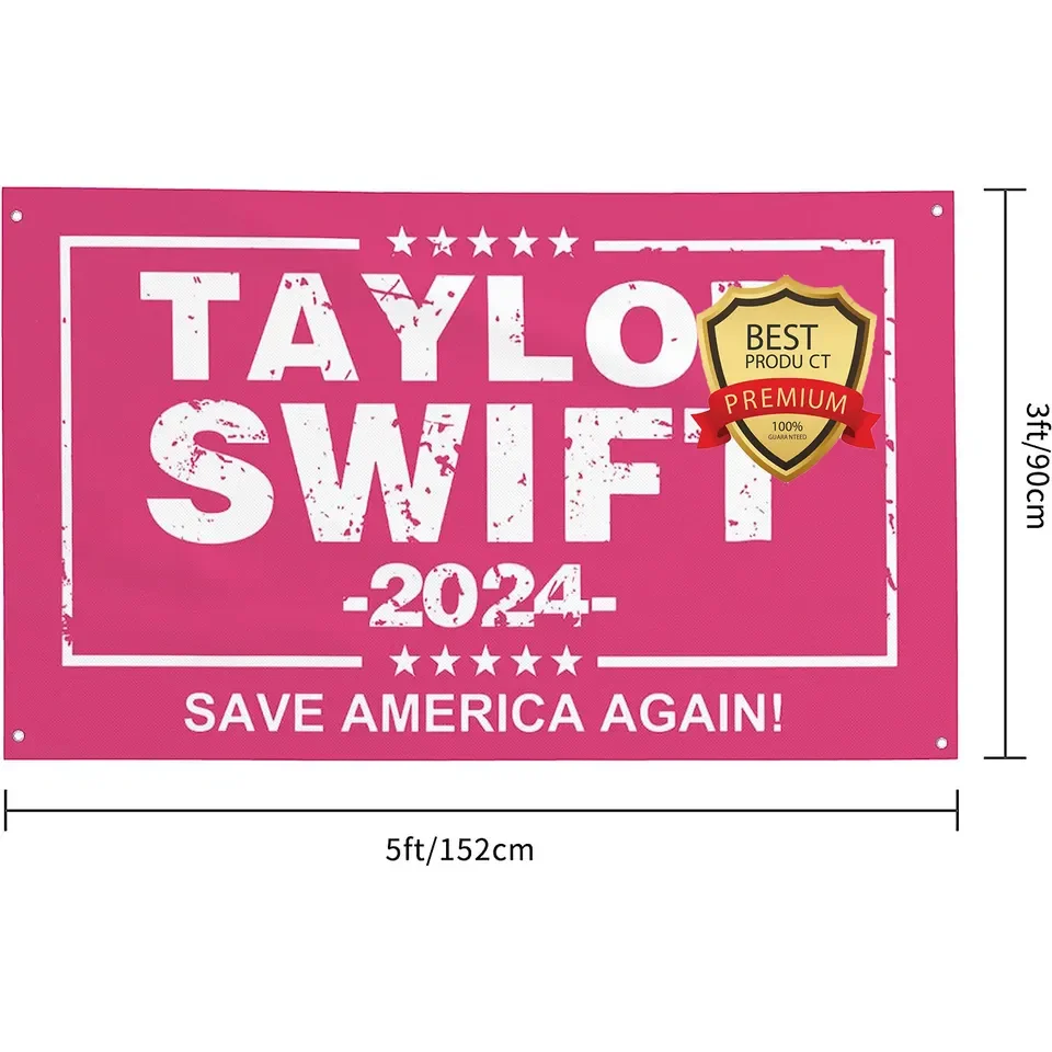 2024 American Vote Flag Pink Musician Flags for Room College Dorm Bedroom Wall Tapestry Decor Funny Party Banner