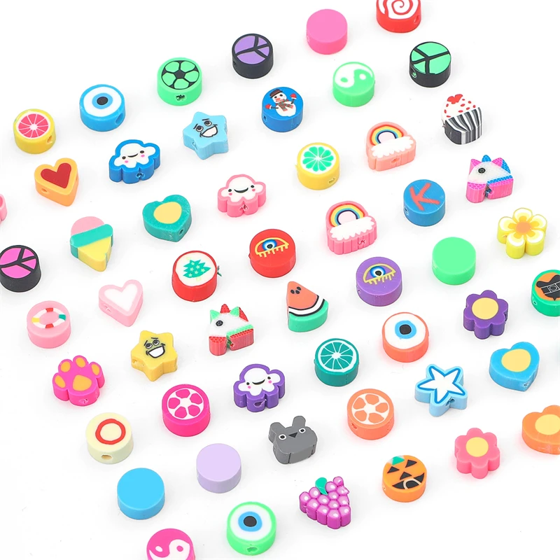 Hot Christmas Polymer Clay Bead Soft Pottery Beads Ornaments Decorative Diy Beads And Charms For Jewelry Making Accessories Kit